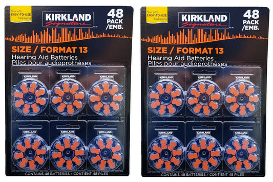 Kirkland Hearing Aid Battery Size 10 13 312 or 675 Zinc-Air Premium Batteries