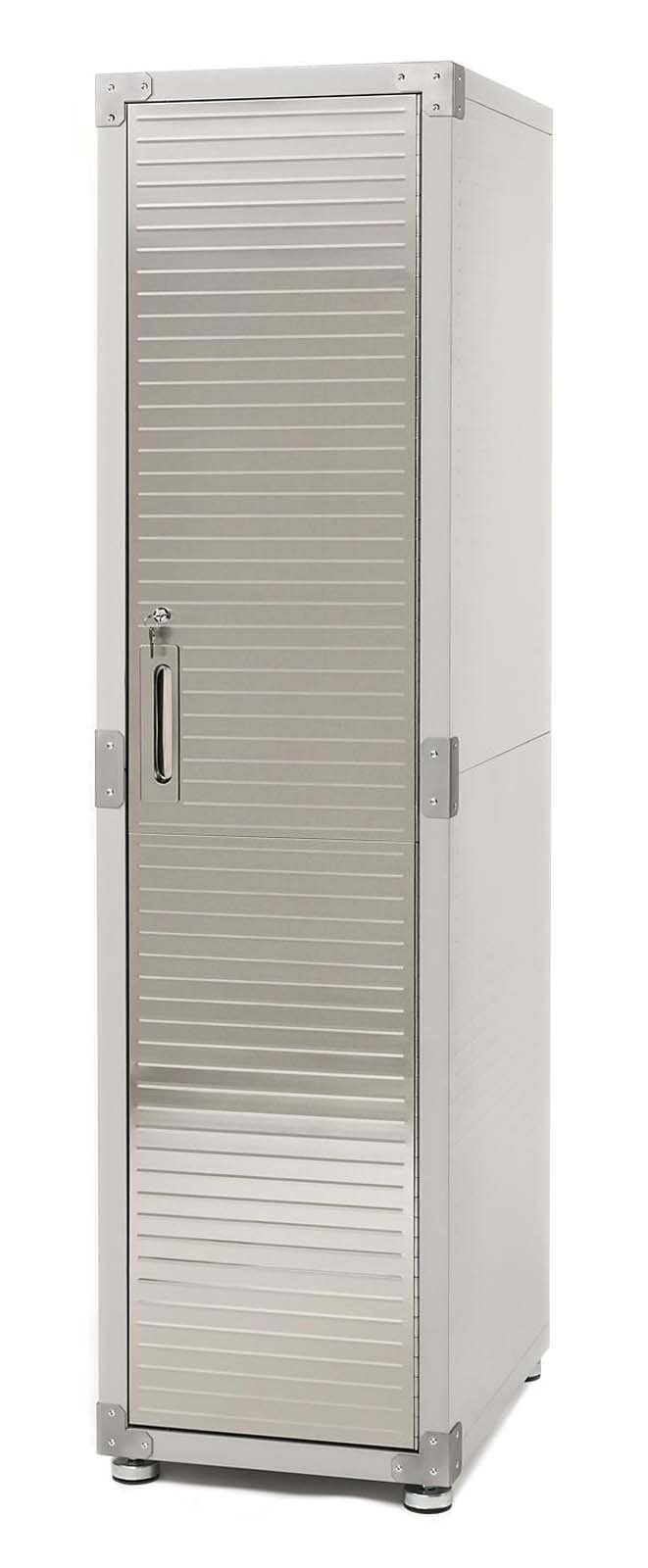 Locking 4 Shelf Locker Storage Cabinet Stainless Steel Door 72" H x 18" W