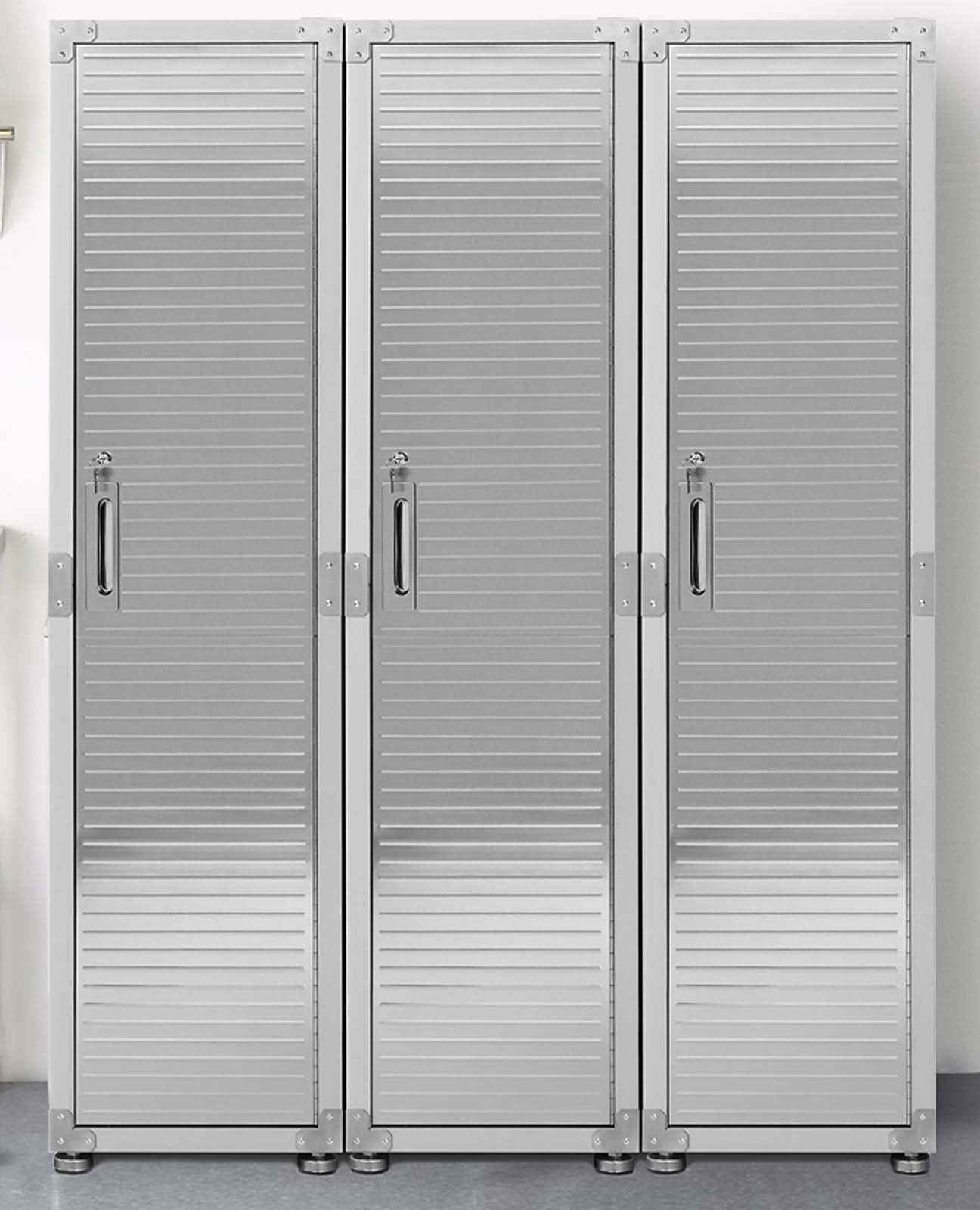 Locking 4 Shelf Locker Storage Cabinet Stainless Steel Door 72" H x 18" W