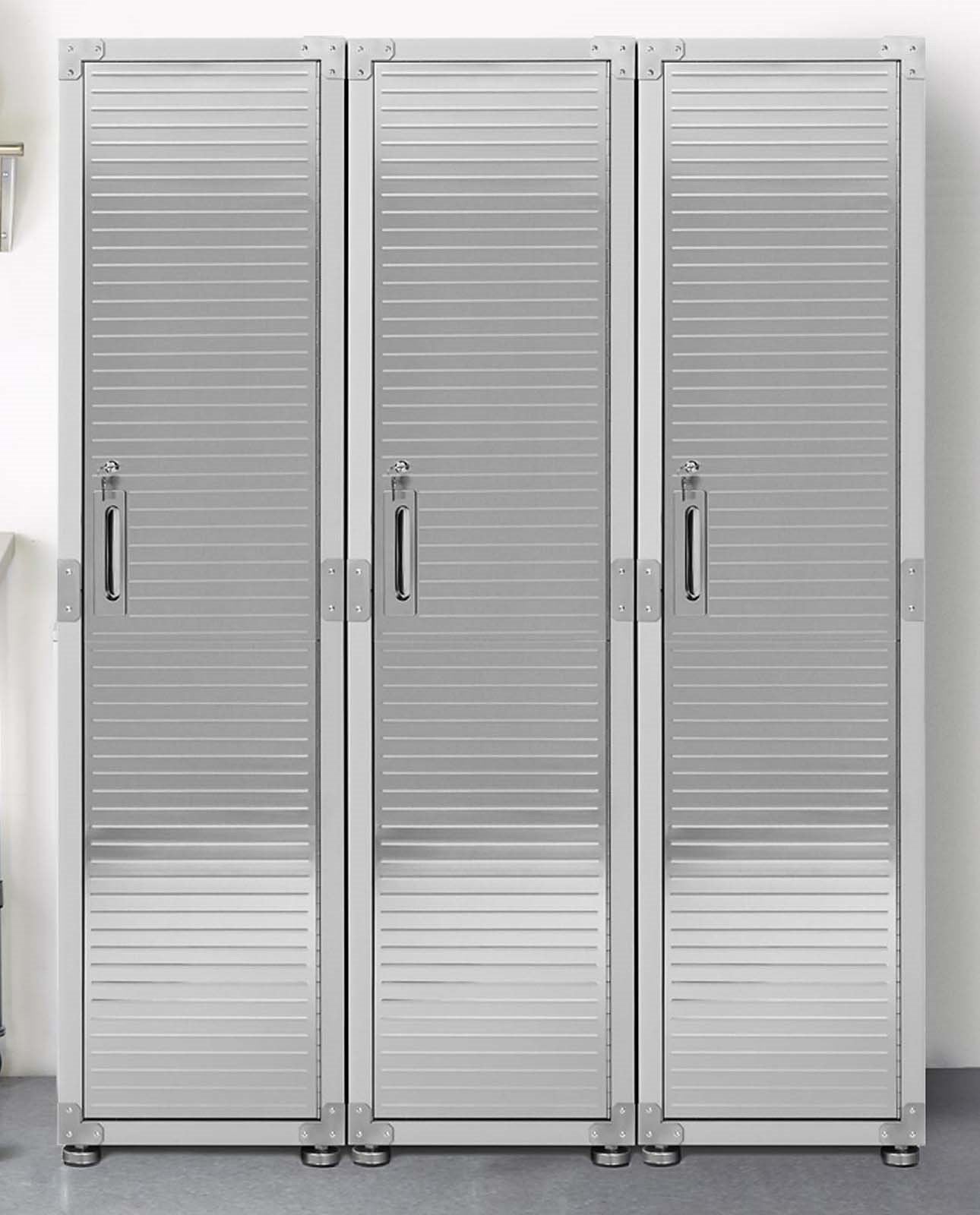 Locking 4 Shelf Locker Storage Cabinet Stainless Steel Door 72" H x 18" W