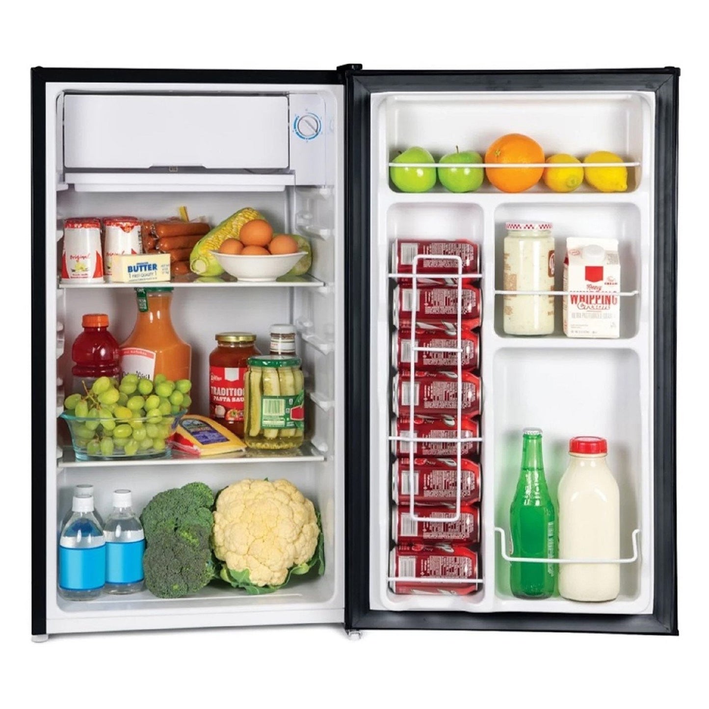 Igloo Compact Refrigerator Freezer 3.2 cu. ft. Small Mini Dorm Fridge Black