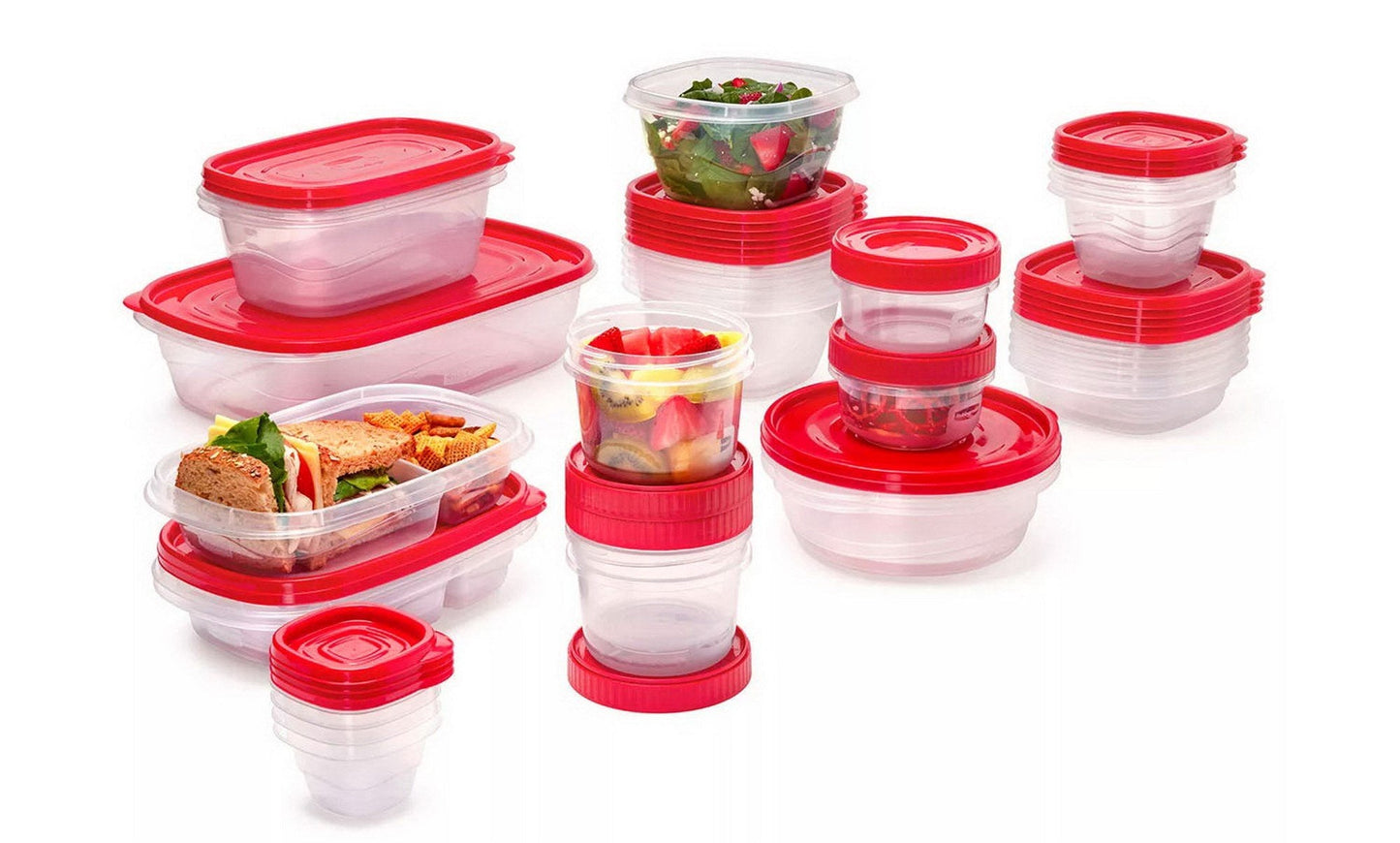 Rubbermaid 64 Piece Food Storage Containers Set Plastic TakeAlongs