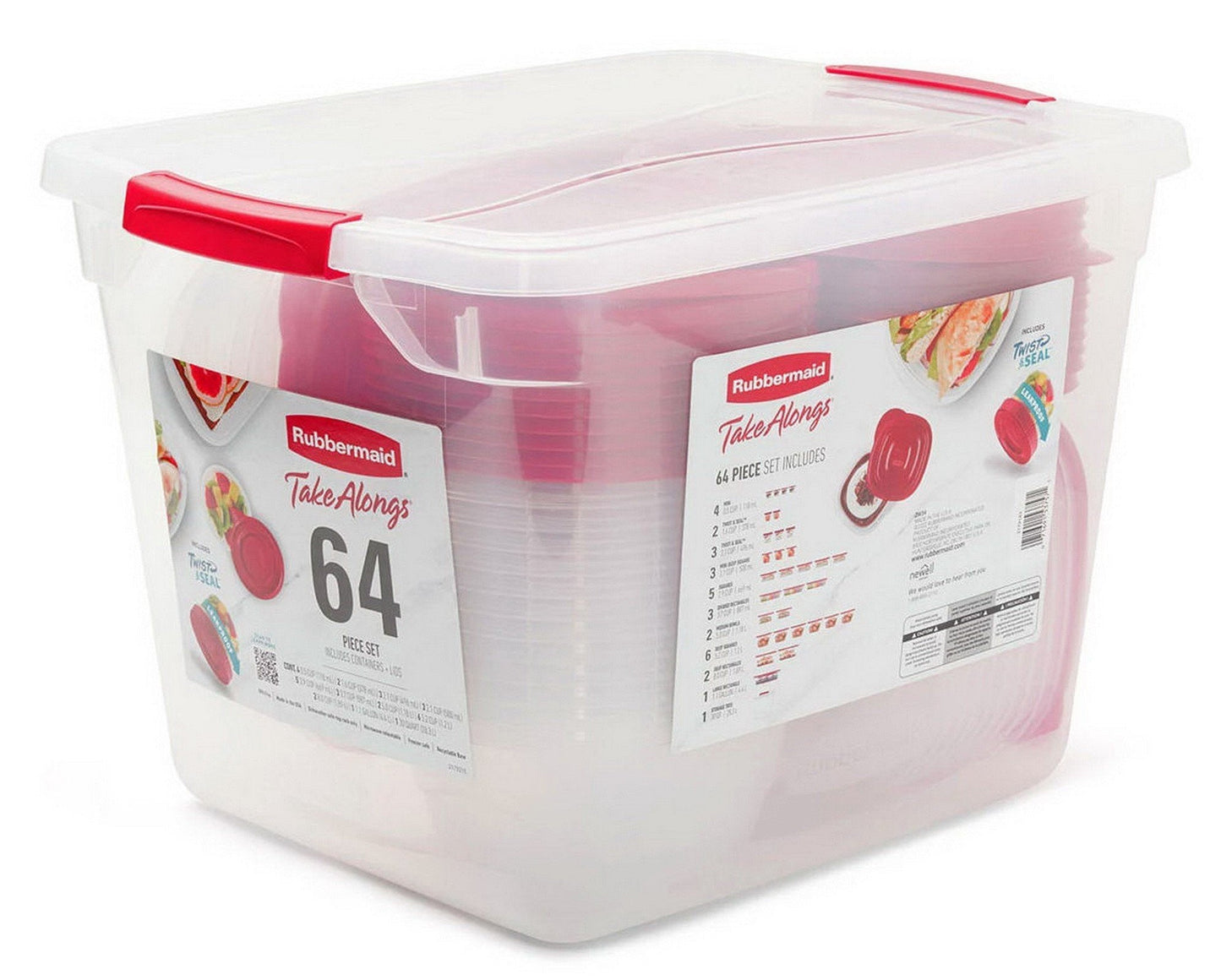 Rubbermaid 64 Piece Food Storage Containers Set Plastic TakeAlongs