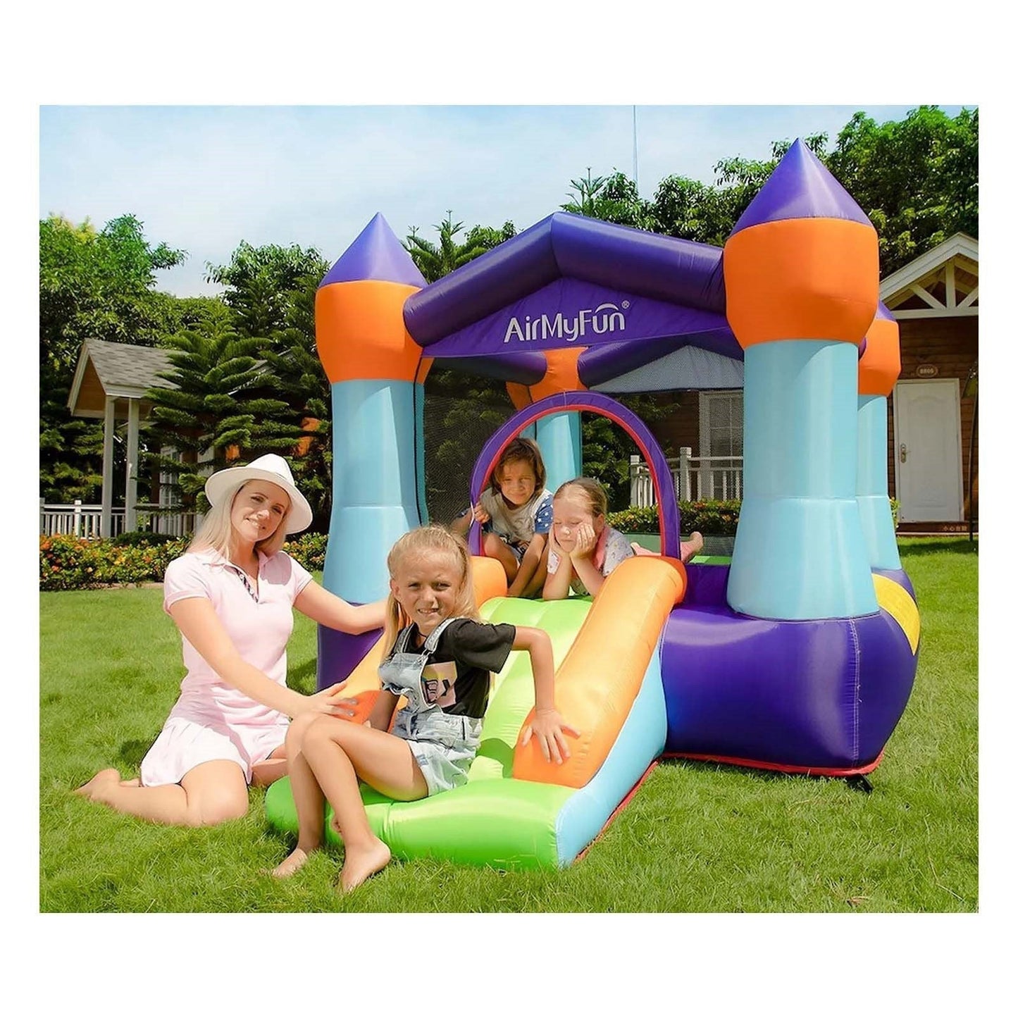 Inflatable Bounce House Jump Castle 2 Kids Slide Indoor Outdoor Jumping Fort